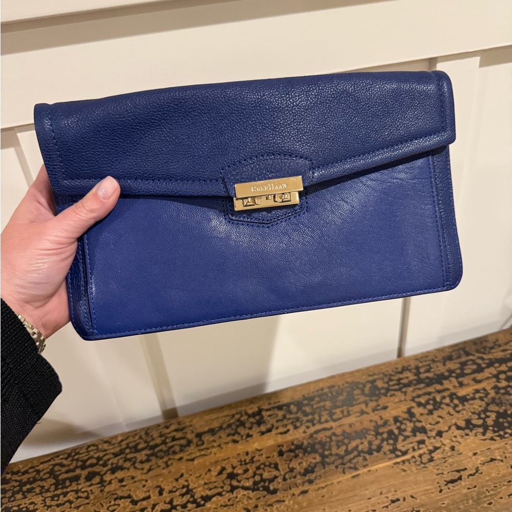 Cole Haan Blue Leather Clutch